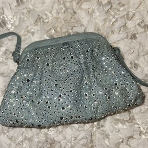 ZARA blue   PLEATED DENIM shoulder  CROSSBODY BAG new with tags